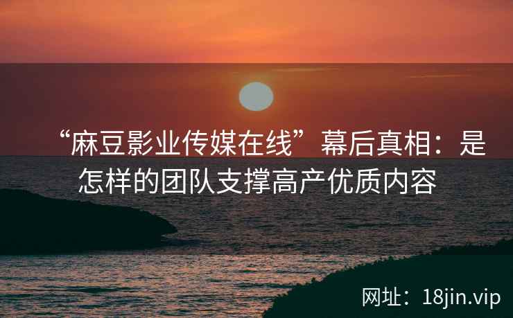 “麻豆影业传媒在线”幕后真相：是怎样的团队支撑高产优质内容