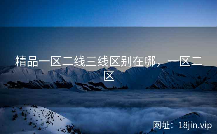 精品一区二线三线区别在哪，一区二区